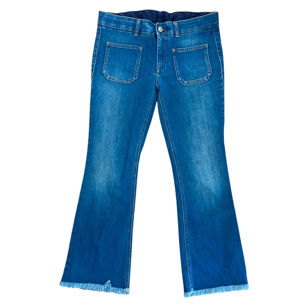 STELLA MCCARTNEY Slim Fit Cropped Jeans Flared with Fringe Detail